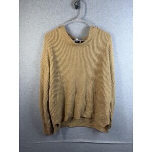 Andree By Unit Sweater Womens Small Beige Waffle Knit Long Sleeve Pullover